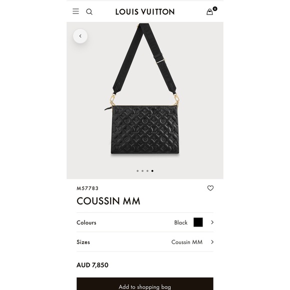 Authentic Louis Vuitton Black Cousin MM Handbag - Picture 6 of 7